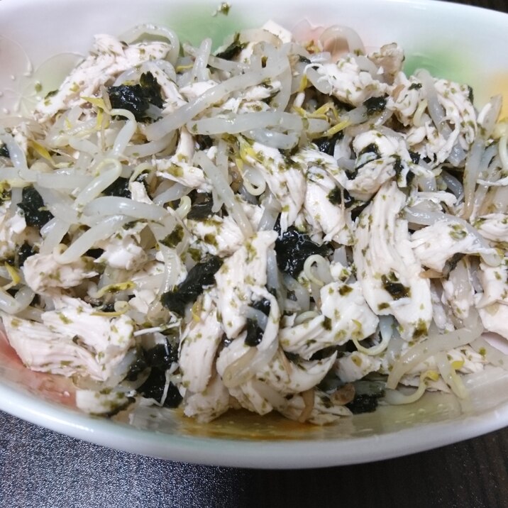 もやしとささみの海苔あえ